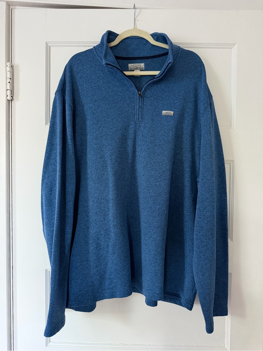 Ocean + Coast Big & Tall Men’s 3X Blue Quarter Zip Pullover Sweater